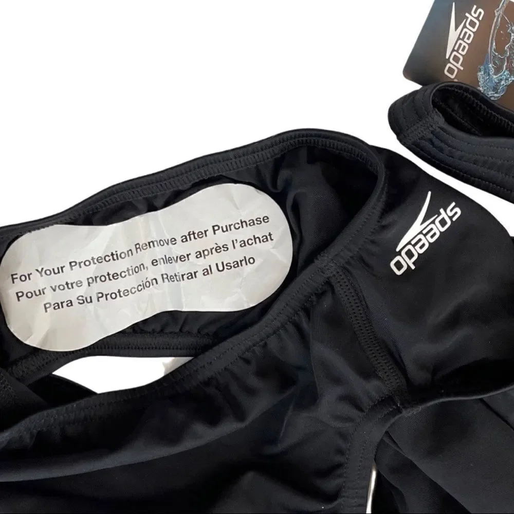 Speedo Moderate Ultraback PowerFLEX Performance Swimsuit • 32 • Black • NWT